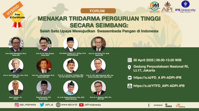 Diskusi Terpumpun Hibrida : “Menakar Tridarma Perguruan Tinggi Secara Seimbang: Salah Satu Upaya Mewujudkan Swasembada Pangan di Indonesia”